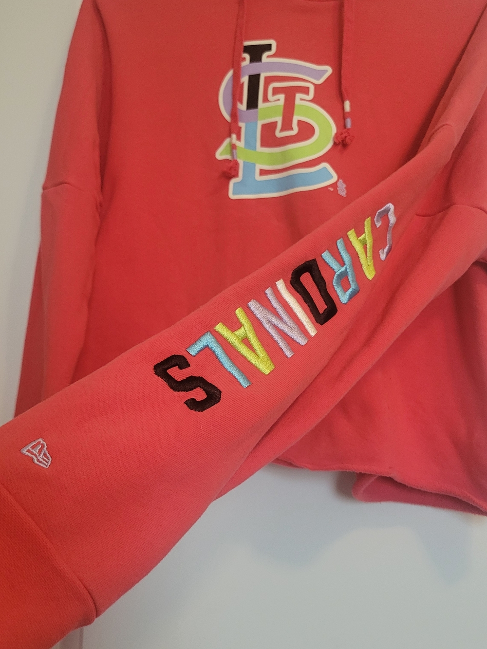 MLB New Era Red Hooded Sweatshirt with Black Label